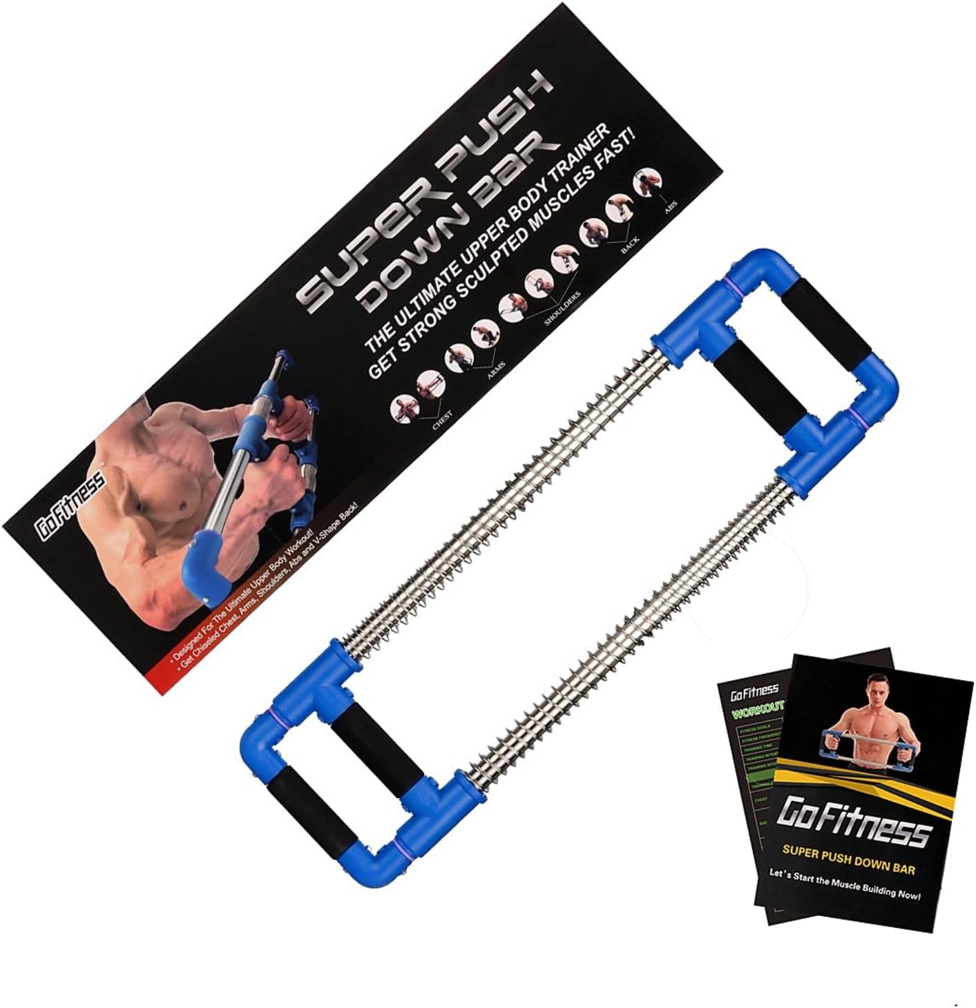 Push down Machine - Chest Exerciser at Home Workout Equipment, Arm Trainer - Portable Spring Resistance Exercise Gym Kit for Home, Travel or Outdoors